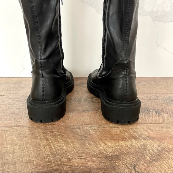 Zara Over the Knee Tall Lug Sole Boots Black Size 40 (US 9) - Picture 8 of 14